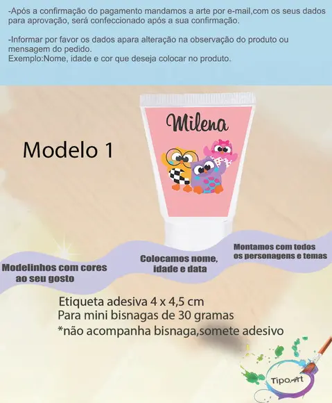 Rotulo para Bisnaga -bubu e as Corujinhas