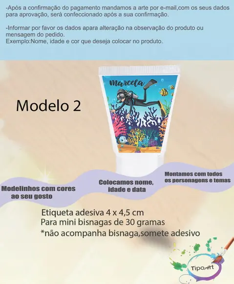 Rotulo para Bisnaga -aquário
