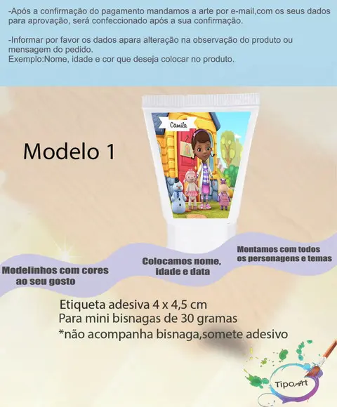 Rotulo para Bisnaga -doutora Brinquedos