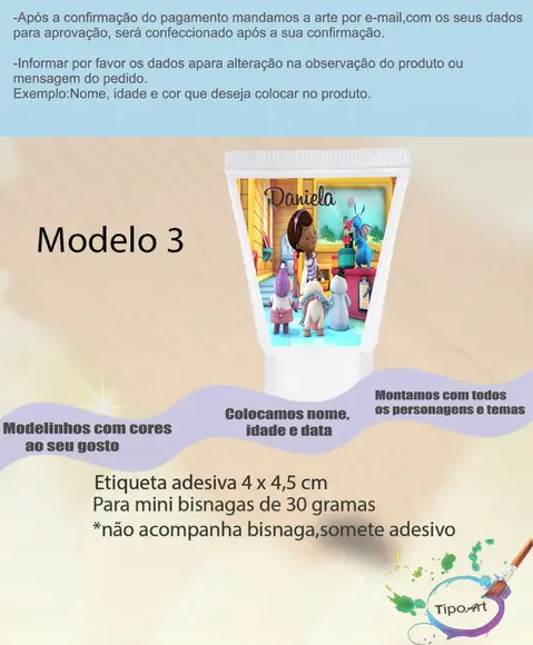 Rotulo para Bisnaga -doutora Brinquedos