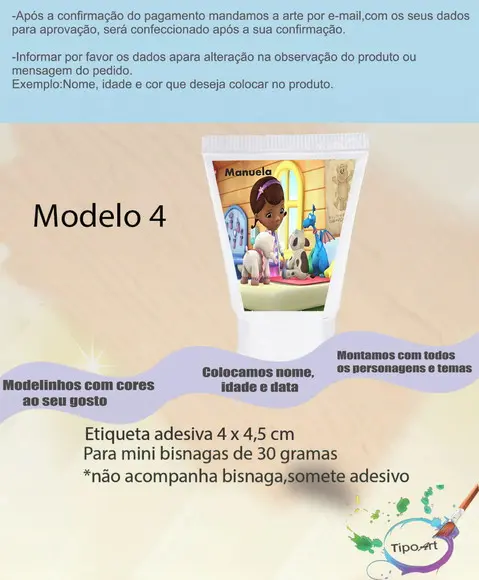 Rotulo para Bisnaga -doutora Brinquedos