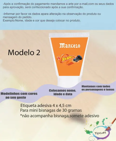 Rotulo para Bisnaga -hot Whells