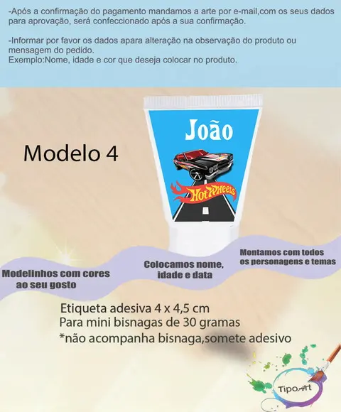 Rotulo para Bisnaga -hot Whells