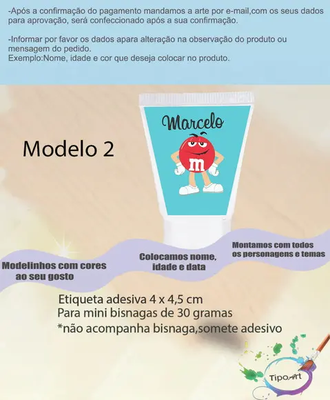 Rotulo para Bisnaga -m&m