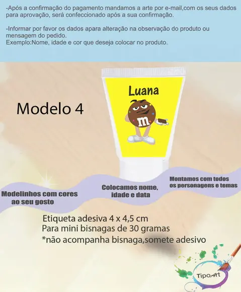 Rotulo para Bisnaga -m&m
