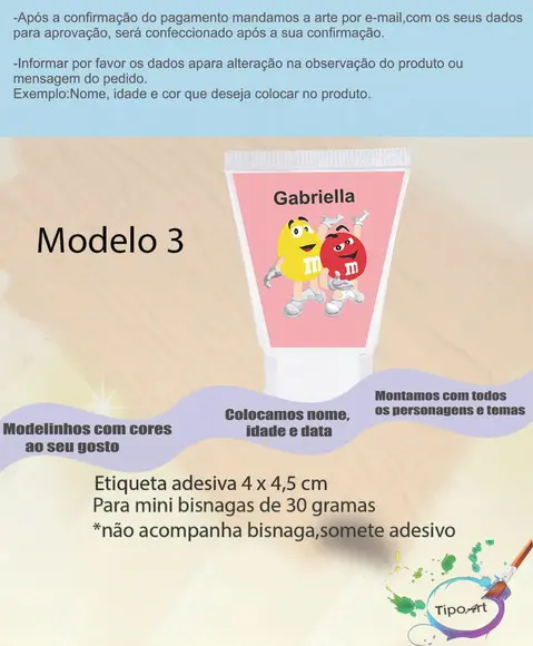 Rotulo para Bisnaga -m&m