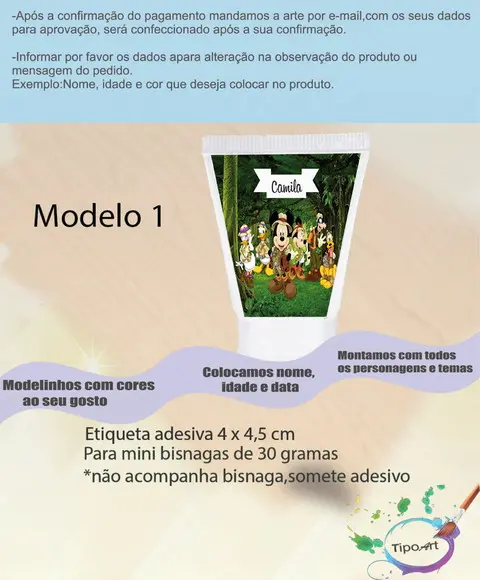 Rotulo para Bisnaga -mickey Safari