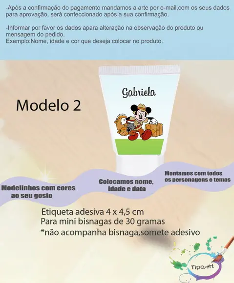 Rotulo para Bisnaga -mickey Safari
