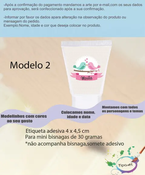 Rotulo para Bisnaga -pássaros