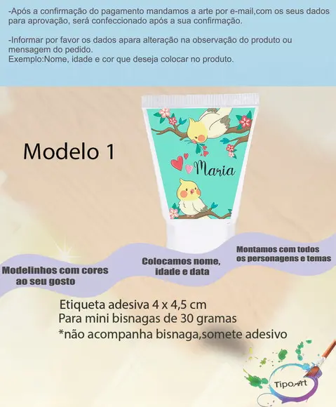 Rotulo para Bisnaga -pássaros
