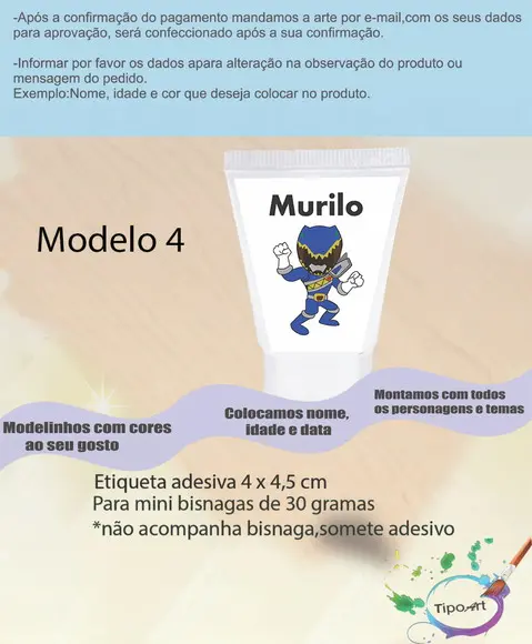 Rotulo para Bisnaga -pawer Ranger