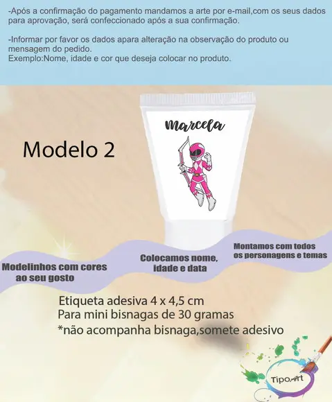 Rotulo para Bisnaga -pawer Ranger