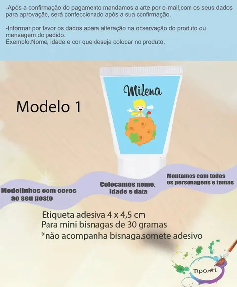Rotulo para Bisnaga -pequeno Príncipe