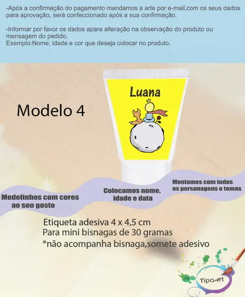Rotulo para Bisnaga -pequeno Príncipe