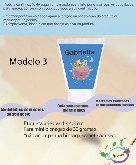 Rotulo para Bisnaga -pequeno Príncipe