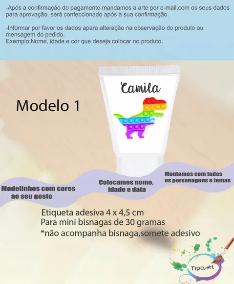 Rotulo para Bisnaga -pop Fidget