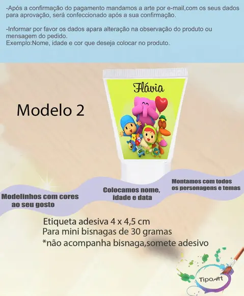 Rotulo para Bisnaga -pocoyo