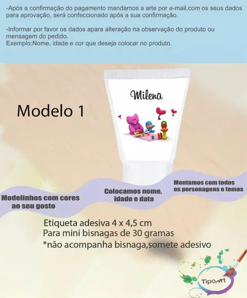 Rotulo para Bisnaga -pocoyo