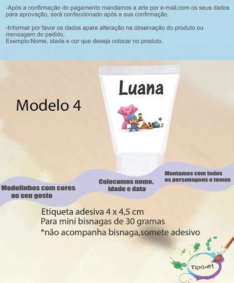 Rotulo para Bisnaga -pocoyo