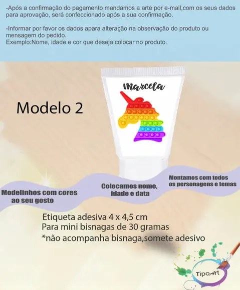 Rotulo para Bisnaga -pop Fidget