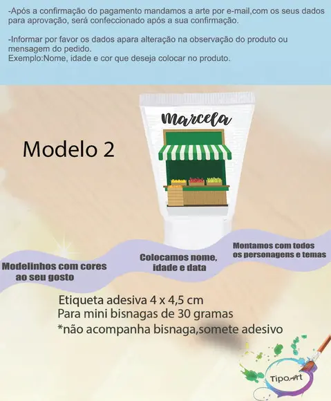 Rotulo para Bisnaga -quitandinha