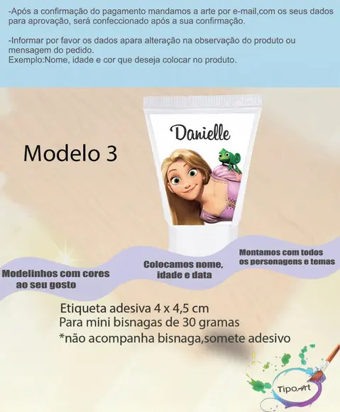 Rotulo para Bisnaga -rapunzel