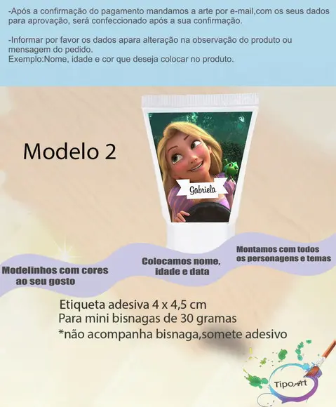 Rotulo para Bisnaga -rapunzel