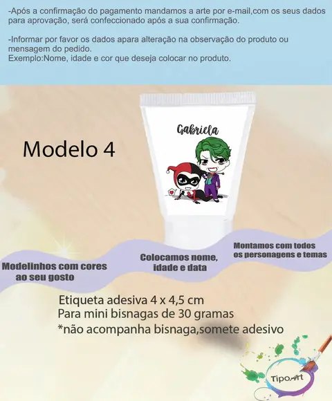 Rotulo para Bisnaga- Arlequina
