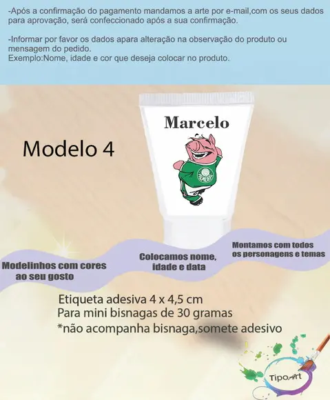 Rotulo para Bisnaga -verdão