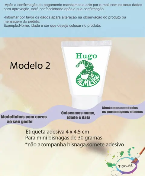 Rotulo para Bisnaga -verdão