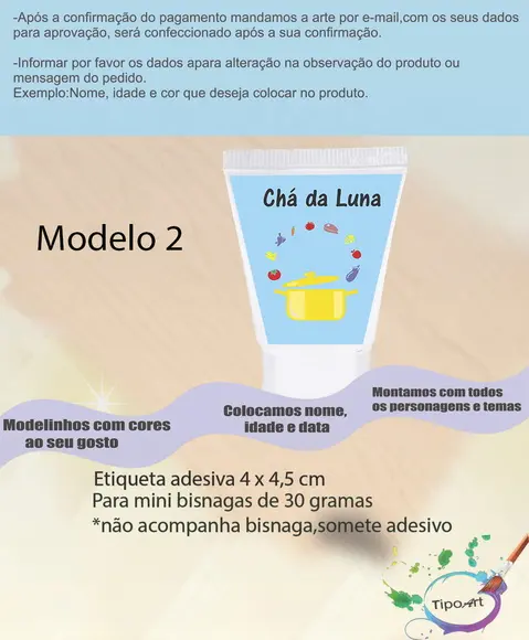 Rotulo para Bisnaga- Chá de Cozinha/pane
