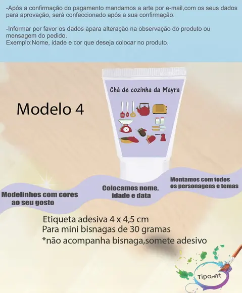 Rotulo para Bisnaga- Chá de Cozinha/pane