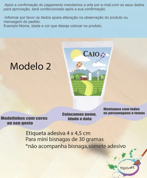 Rotulo para Bisnaga- Pipa e Catavento