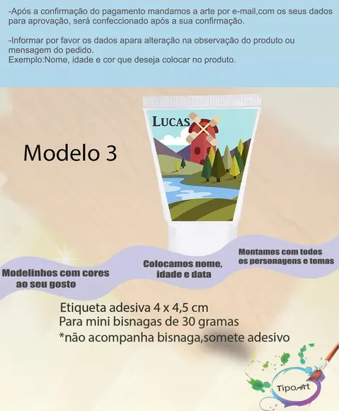 Rotulo para Bisnaga- Pipa e Catavento