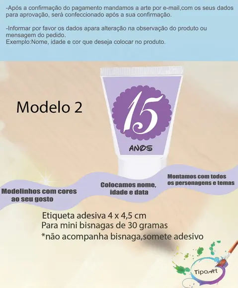 Rotulo para Bisnaga-15 Anos