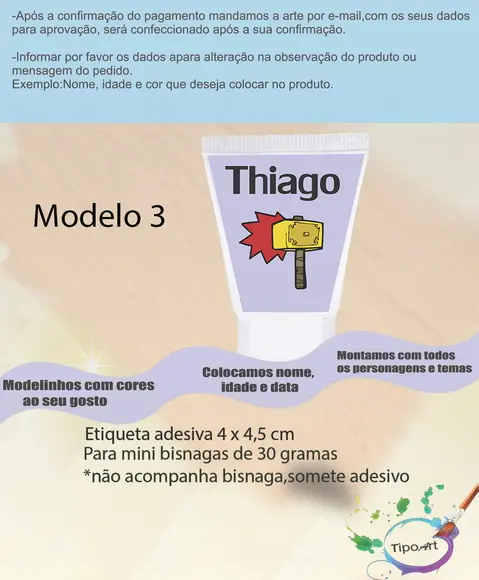 Rotulo para Bisnaga- Thor