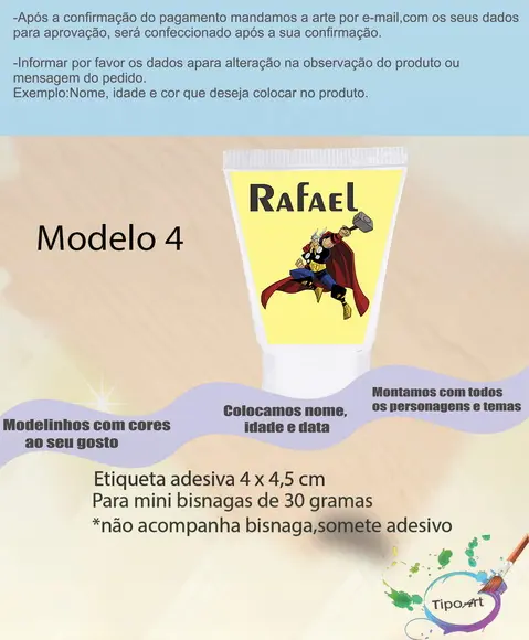 Rotulo para Bisnaga- Thor