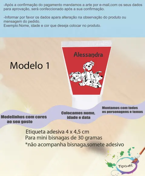 Rotulo para Bisnaga-101 Dalmatas