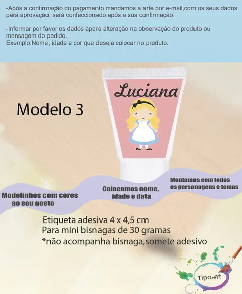 Rotulo para Bisnaga-alice
