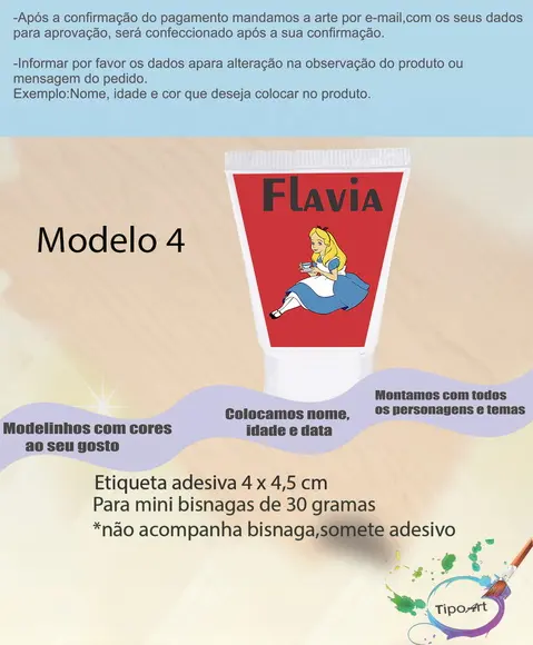 Rotulo para Bisnaga-alice