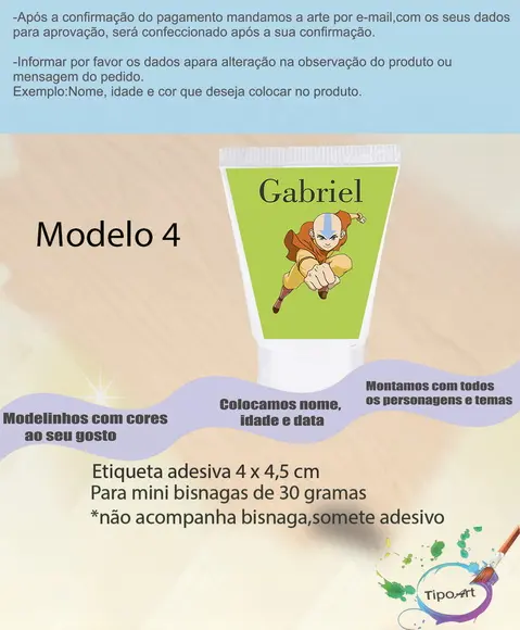 Rotulo para Bisnaga-avatar Aang