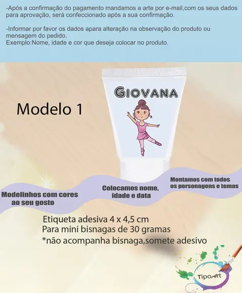 Rotulo para Bisnaga-bailarina