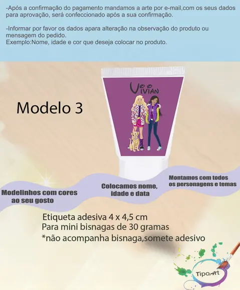 Rotulo para Bisnaga-barbie