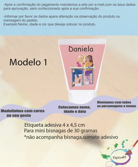 Rotulo para Bisnaga-barbie