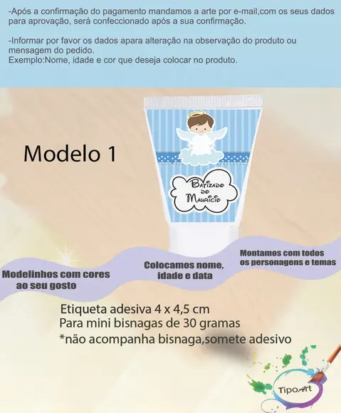 Rotulo para Bisnaga-batizado