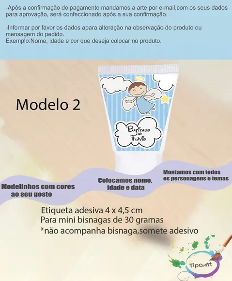 Rotulo para Bisnaga-batizado
