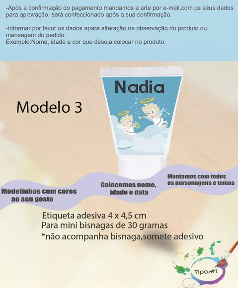 Rotulo para Bisnaga-batizado