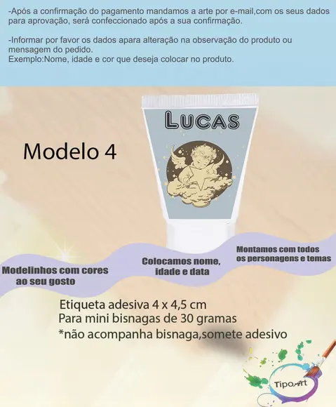 Rotulo para Bisnaga-batizado