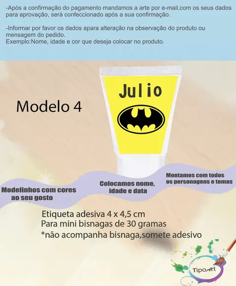 Rotulo para Bisnaga-batman