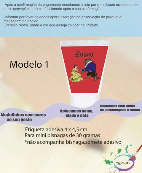 Rotulo para Bisnaga-bela e a Fera